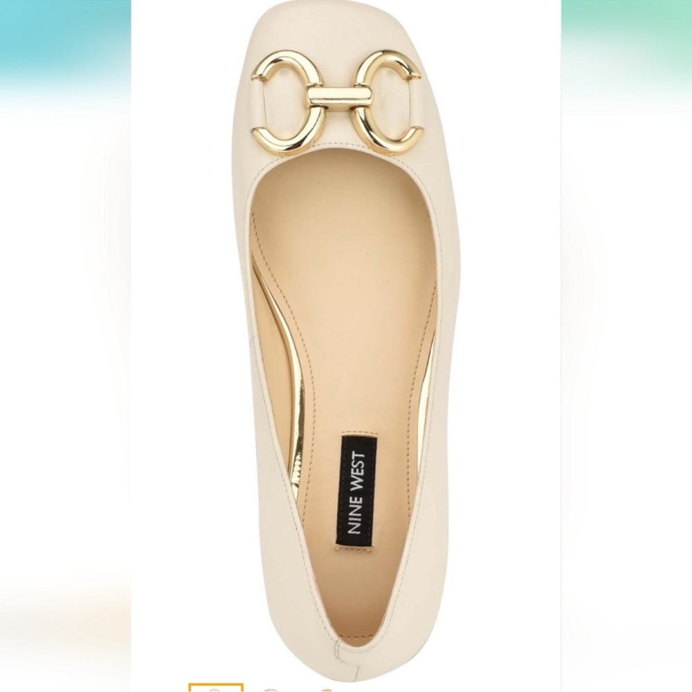 EUC Nine West WORKS Metal Accent Ballerinas Size 8.5 - Picture 5 of 5
